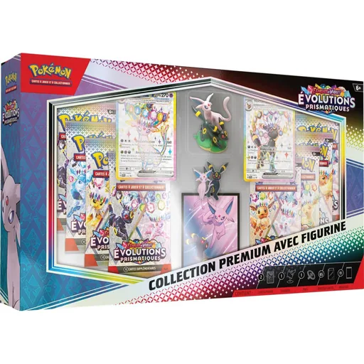 Pokémon EV8.5 Évolutions Prismatiques - Collection Premium avec figurine Noctali et Mentali