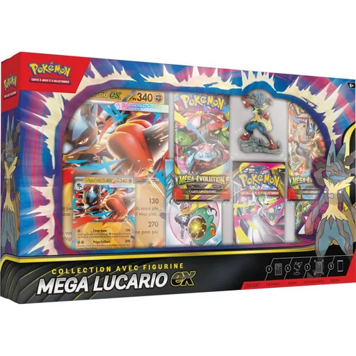 Pokémon Collection avec Figurine - Mega Lucario EX - Booster à l'unité