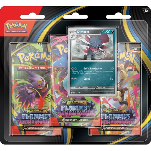 Pokémon ME02 Flammes Fantasmagoriques - Tripack 3 boosters (assortiment Dimoret / Farfuret)