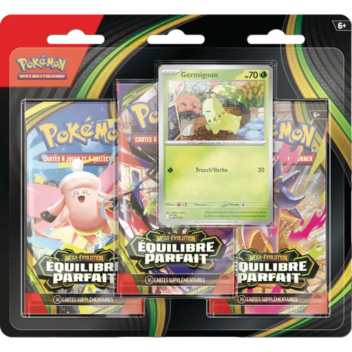 Pokémon ME03 Équilibre Parfait - Tripack 3 boosters Germignon (assortiment, modèle aléatoire)