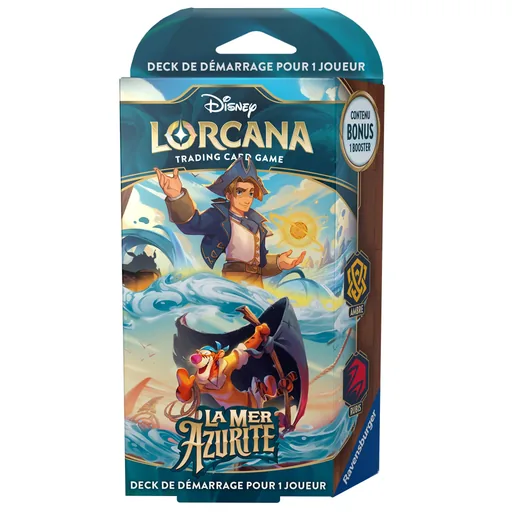 Lorcana La Mer Azurite - Deck de démarrage Jim Hawkins et Tigrou