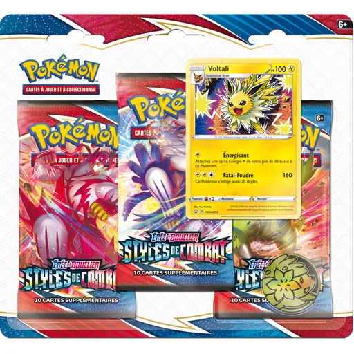 Pokémon EB05 5 Styles de Combat Voltali - Tripack 3 boosters