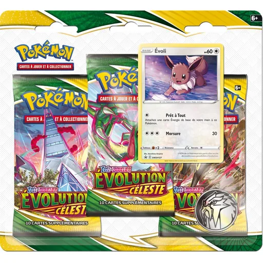 Pokémon EB07 Évolution Céleste - Tripack 3 boosters Évoli