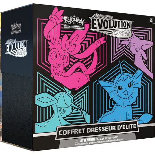 Pokémon EB07 Évolution Céleste - Coffret Dresseur d'Élite ETB Nymphali, Mentali, Givrali, Aquali