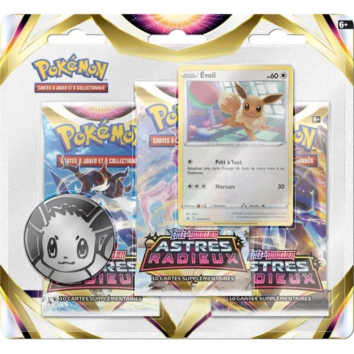 Pokémon EB10 Astres Radieux - Tripack 3 boosters Évoli