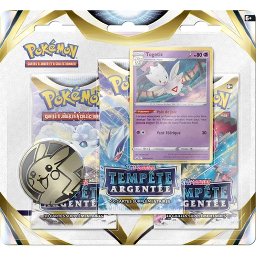 Pokémon EB12 Tempête Argentée - Tripack 3 boosters (assortiment Togetic / Manaphy)