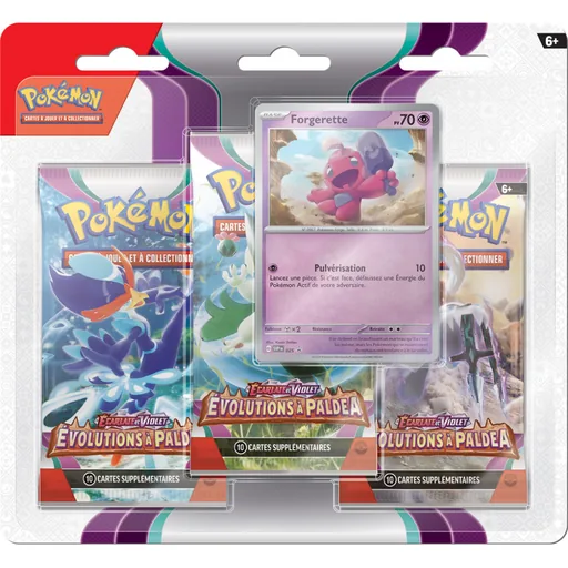 Pokémon EV02 Evolutions à Paldea Forgerette - Tripack 3 boosters