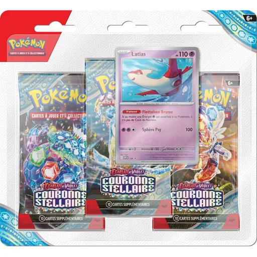 Pokémon EV07 Couronne Stellaire - Tripack 3 boosters Latias